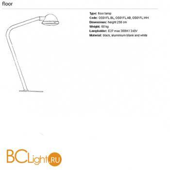Торшер (напольный светильник) Jacco Maris The outsider OS01FL.BL - Схема