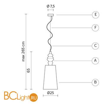 Подвесной светильник Karman Ali E Baba SE623BS - Схема