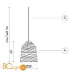 Уличный подвесной светильник Karman Black out SE101 1B EXT - Схема