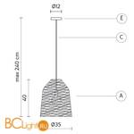 Подвесной светильник Karman Black out SE101 1B INT - Схема