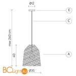 Подвесной светильник Karman Black out SE101 1T INT - Схема