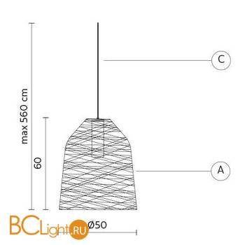 Уличный подвесной светильник Karman Black out SE101 2B EXT - Схема