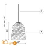 Уличный подвесной светильник Karman Black out SE101 2B EXT - Схема