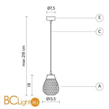 Подвесной светильник Karman Ceraunavolta SE135 3S INT - Схема