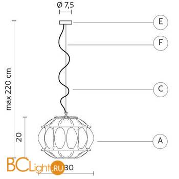 Подвесной светильник Karman Ginger SE116 1A INT - Схема