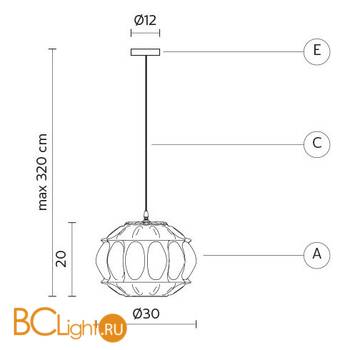 Уличный подвесной светильник Karman Ginger SE116 1F EXT - Схема