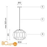 Уличный подвесной светильник Karman Ginger SE116 1F EXT - Схема