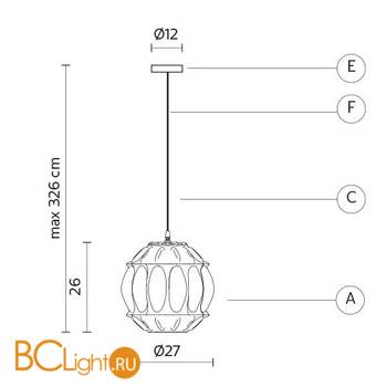 Уличный подвесной светильник Karman Ginger SE116 2A EXT - Схема