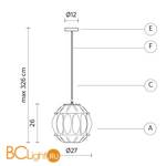 Уличный подвесной светильник Karman Ginger SE116 2A EXT - Схема