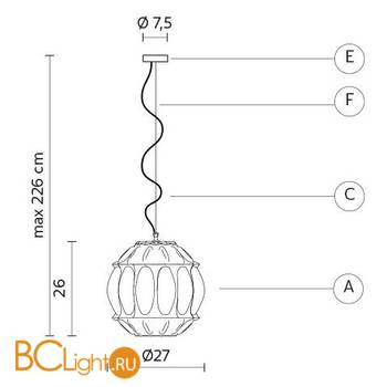 Подвесной светильник Karman Ginger SE116 2A INT - Схема