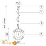 Подвесной светильник Karman Ginger SE116 2A INT - Схема