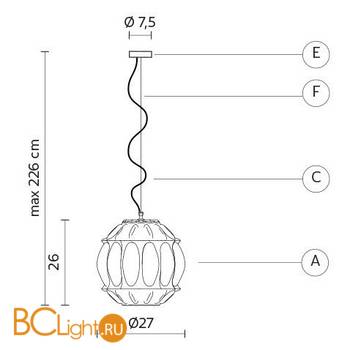 Подвесной светильник Karman Ginger SE116 2F INT - Схема