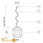 Подвесной светильник Karman Ginger SE116 2F INT - Схема