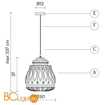 Уличный подвесной светильник Karman Ginger SE116 3A EXT - Схема