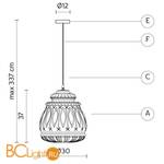 Уличный подвесной светильник Karman Ginger SE116 3A EXT - Схема