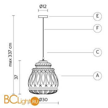 Уличный подвесной светильник Karman Ginger SE116 3F EXT - Схема