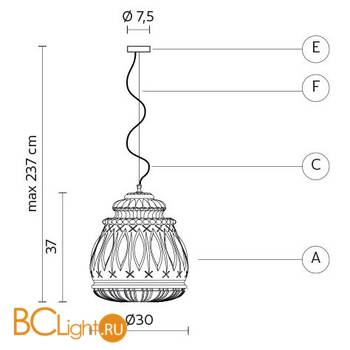 Подвесной светильник Karman Ginger SE116 3F INT - Схема