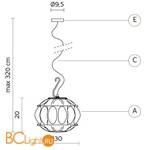 Уличный подвесной светильник Karman Ginger SE116 4A EXT - Схема