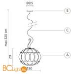 Уличный подвесной светильник Karman Ginger SE116 4F EXT - Схема