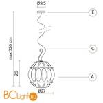 Уличный подвесной светильник Karman Ginger SE116 5A EXT - Схема