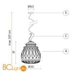 Уличный подвесной светильник Karman Ginger SE116 6A EXT - Схема