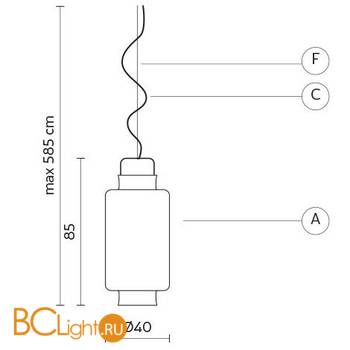 Уличный подвесной светильник Karman Kimono SE636V-EXT - Схема