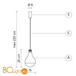 Подвесной светильник Karman Makeup SE123 3T INT - Схема