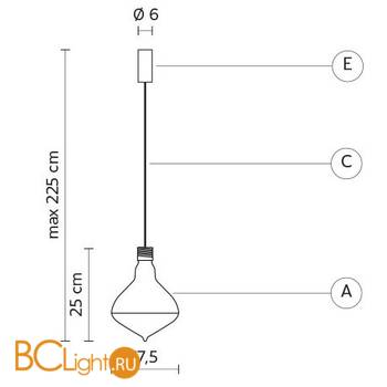 Уличный подвесной светильник Karman Makeup SE123 5F EXT - Схема