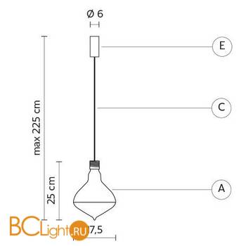 Подвесной светильник Karman Makeup SE123 5F INT - Схема