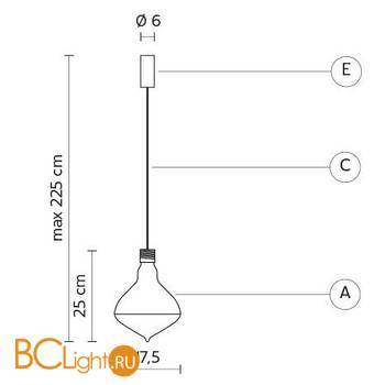 Уличный подвесной светильник Karman Makeup SE123 5T EXT - Схема
