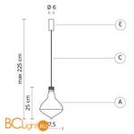 Уличный подвесной светильник Karman Makeup SE123 5T EXT - Схема