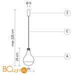 Уличный подвесной светильник Karman Makeup SE123 6F EXT - Схема