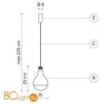 Подвесной светильник Karman Makeup SE123 6T INT - Схема