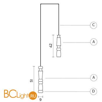 Подвесной светильник Karman Morfema HP126 1B INT - Схема