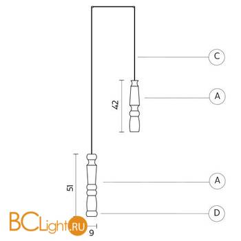 Подвесной светильник Karman Morfema HP126 1V INT - Схема
