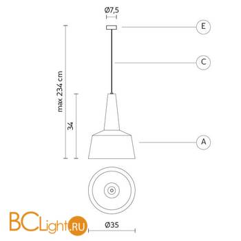 Подвесной светильник Karman Settenani collection SE681N1 - Схема