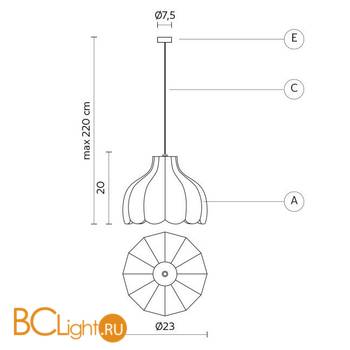Подвесной светильник Karman Settenani collection SE686N6 - Схема
