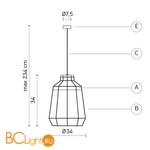 Подвесной светильник Karman Settenani collection SE688N7 - Схема