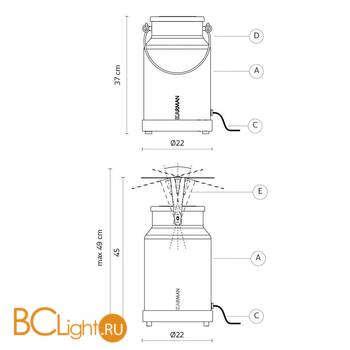 Садово-парковый фонарь Karman Via Lattea HP127 1G EXT - Схема
