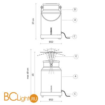 Напольный светильник Karman Via Lattea HP127 1G INT - Схема
