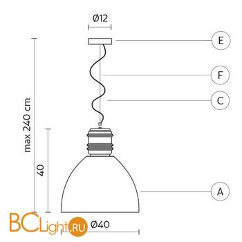 Подвесной светильник Karman Via Rizzo 7 SE695GB - Схема