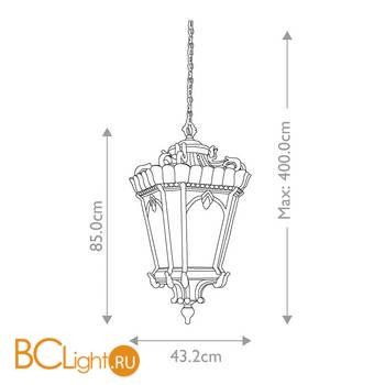 Уличный подвесной светильник Kichler Tournai KL/TOURNAI8G/XL - Схема