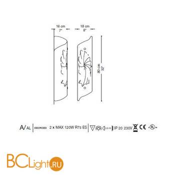 Настенный светильник La Murrina Atmosphere A QD-3S - Схема