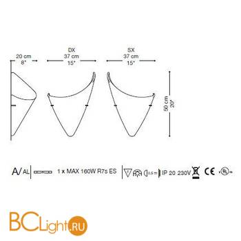 Настенный светильник La Murrina Cormorano A DD-3S - Схема