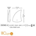Настенный светильник La Murrina Dione A DP-3S - Схема