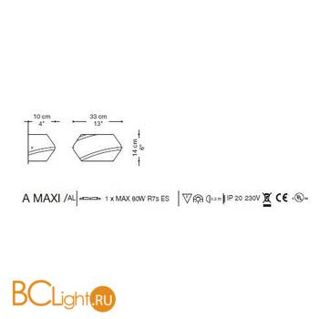 Настенный светильник La Murrina Dolly A MAXI AB-3S - Схема