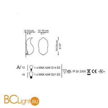 Настенный светильник La Murrina Mediterraneo A GRANDE DD-3L - Схема
