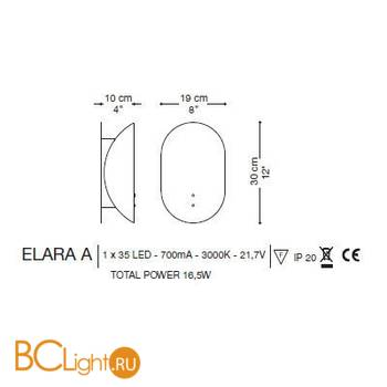 Настенный светильник La Murrina Elara A LED HA-3S - Схема