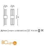 Настенный светильник La Murrina Excalibur A DOPPIO YY-3L - Схема