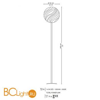 Торшер La Murrina Ganimede T LED 35 DD-3S - Схема